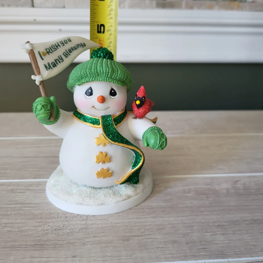 I-rish You Many Blessings Precious Moments Snowman Christmas Figurine‎ Decor